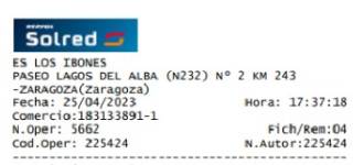 Ticket Solred/Cepsa