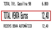 ¿Dónde puedo encontrar el importe del ticket?