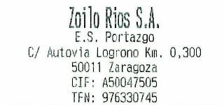 Ticket Zoilo Ríos