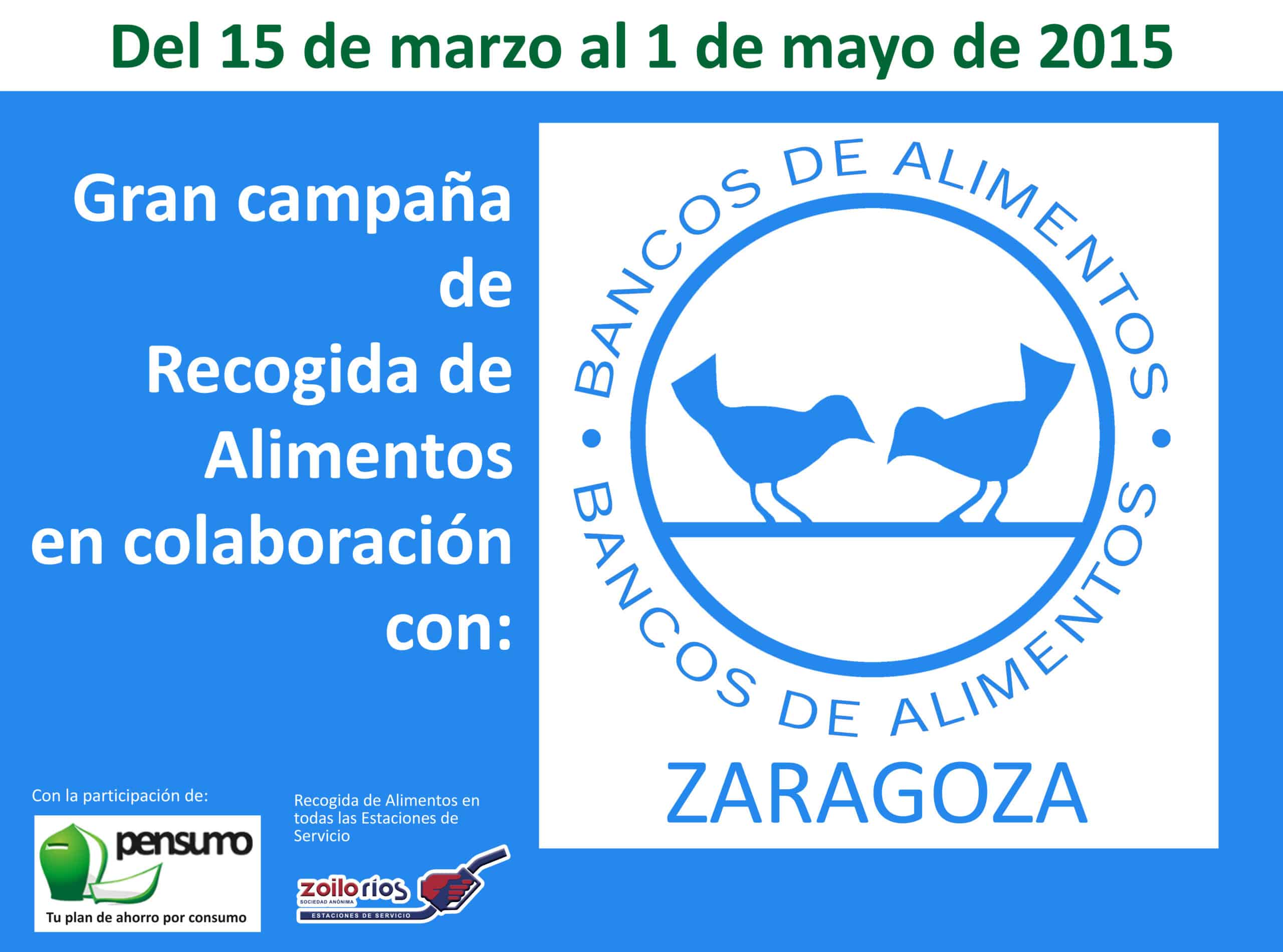 GRAN CAMPAÑA DE RECOGIDA DE ALIMENTOS CON PENSUMO Y BANCO DE ALIMENTOS DE ZARAGOZA
