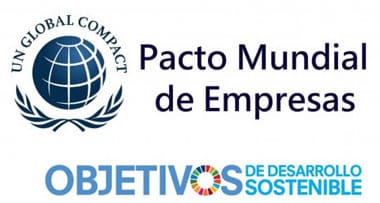 Logo Pacto Mundial Objetivos Desarrollo Sostenible